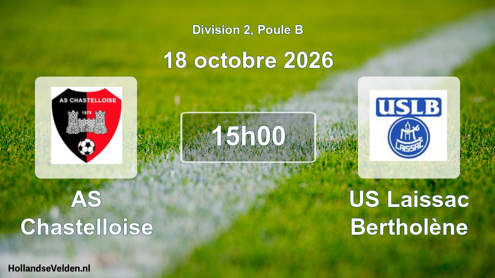 Match programmé: AS Chastelloise - US Laissac Bertholène (18 octobre 2026)