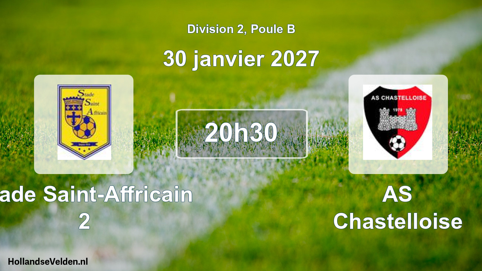 Match programmé: Stade Saint-Affricain 2 - AS Chastelloise (30 janvier 2027)
