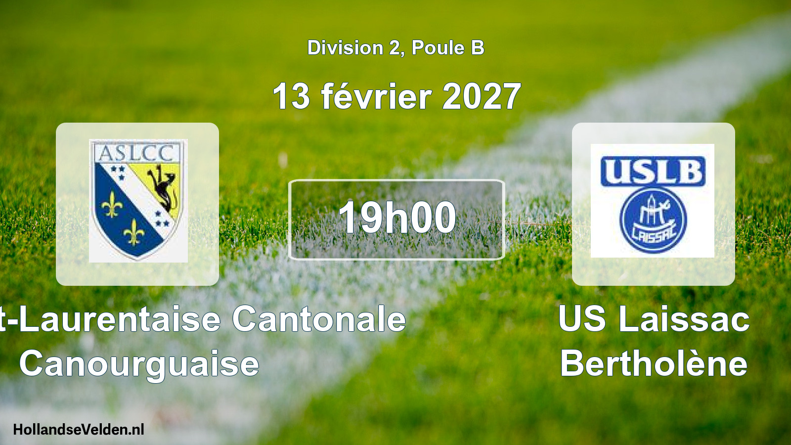 Match programmé: A. Saint-Laurentaise Cantonale Canourguaise - US Laissac Bertholène (13 février 2027)