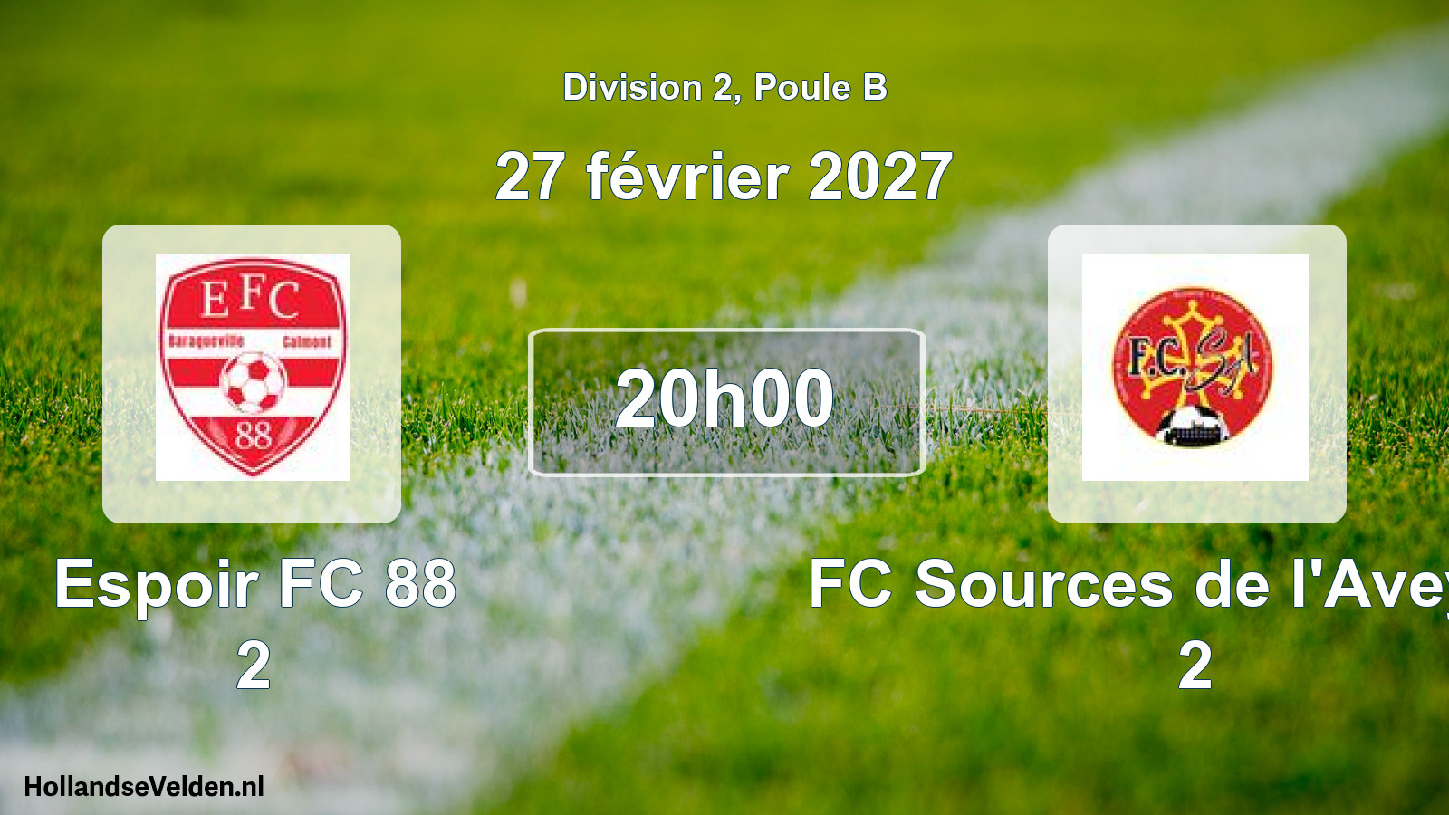Match programmé: Espoir FC 88 2 - FC Sources de l'Aveyron 2 (27 février 2027)