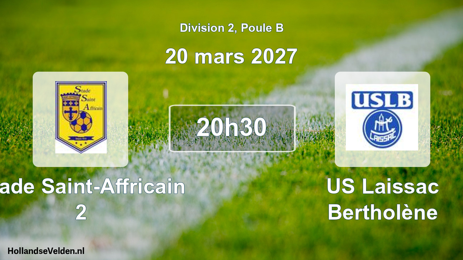 Match programmé: Stade Saint-Affricain 2 - US Laissac Bertholène (20 mars 2027)