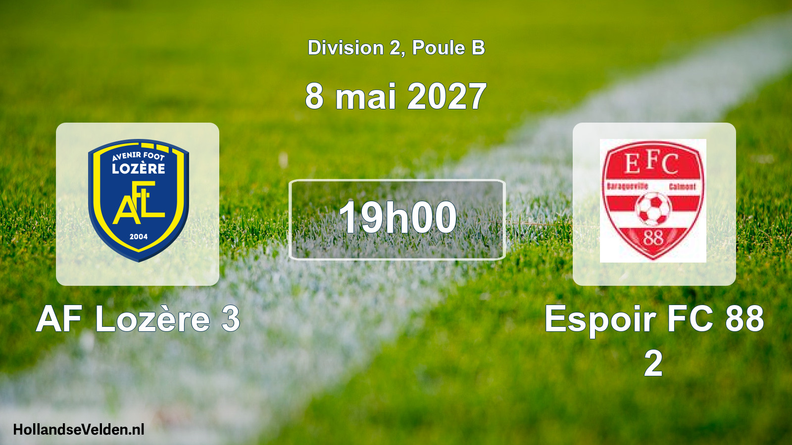 Match programmé: AF Lozère 3 - Espoir FC 88 2 (8 mai 2027)