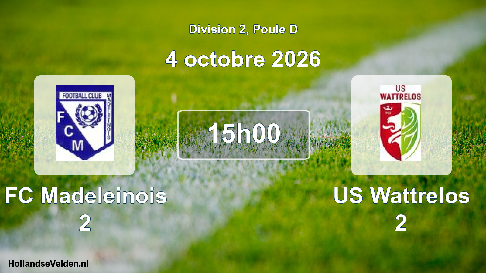 Scheduled Match: FC Madeleinois 2 - US Wattrelos 2 (4 October 2026)