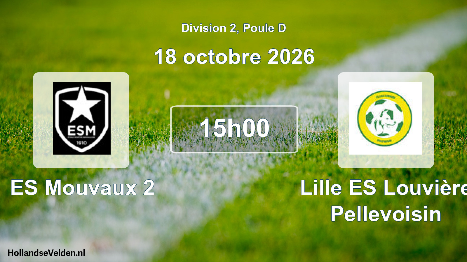 Match programmé: ES Mouvaux 2 - Lille ES Louvière Pellevoisin (18 octobre 2026)