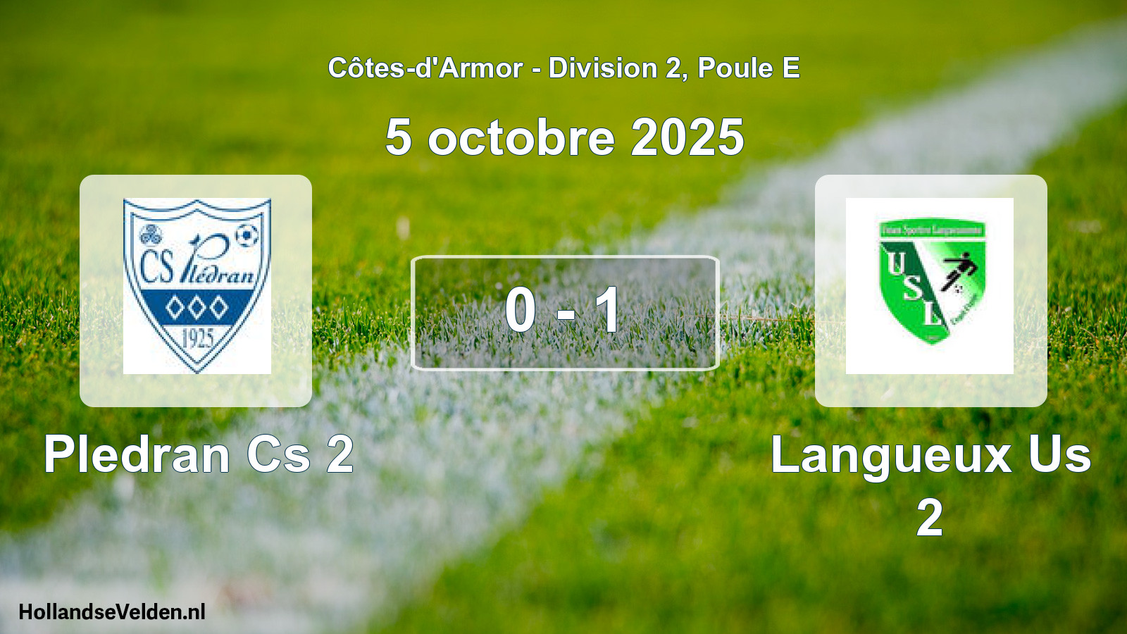 Total number of matches played: Pledran Cs 2 - Langueux Us 2 0 - 1 (5 October 2025)