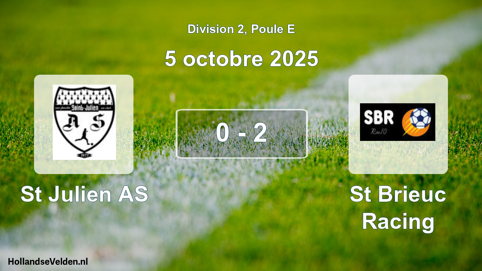 Gespeelde wedstrijd: St Julien AS - St Brieuc Racing 0 - 2 (5 oktober 2025)