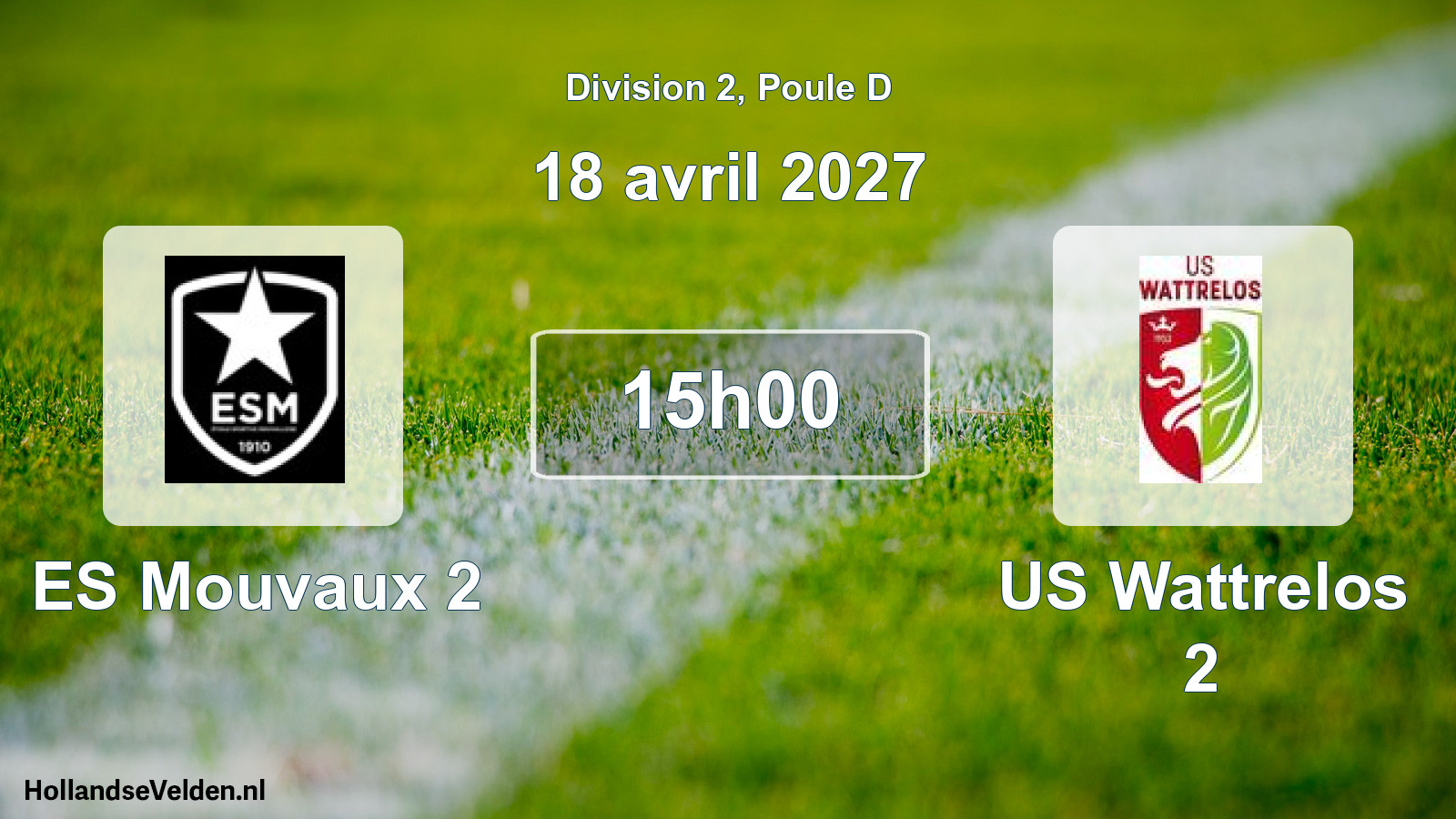 Match programmé: ES Mouvaux 2 - US Wattrelos 2 (18 avril 2027)