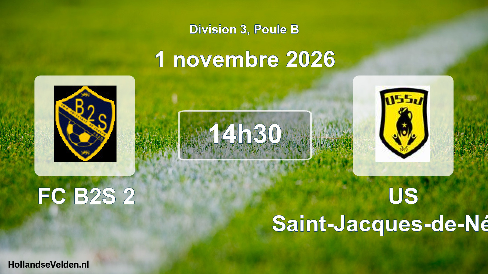 Match programmé: FC B2S 2 - US Saint-Jacques-de-Néhou (1 novembre 2026)