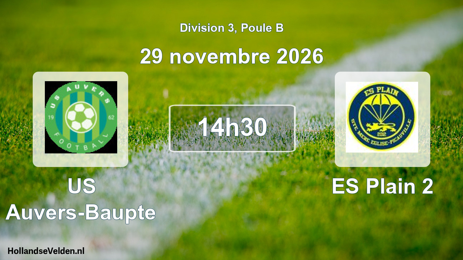 Geplande wedstrijd: US Auvers-Baupte - ES Plain 2 (29 november 2026)