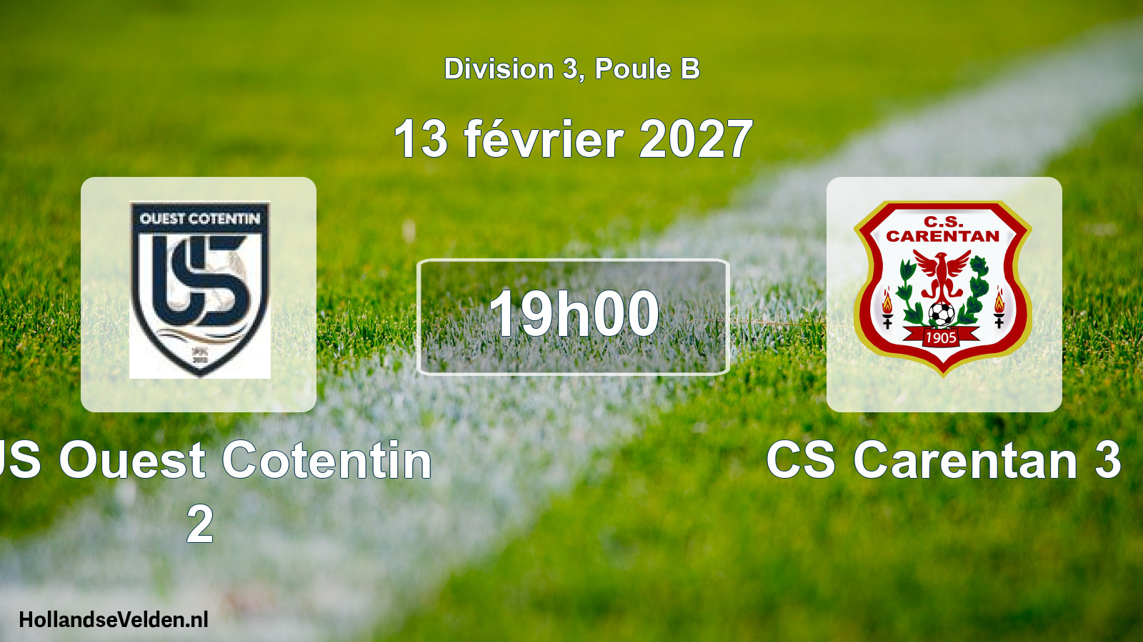 Match programmé: US Ouest Cotentin 2 - CS Carentan 3 (13 février 2027)