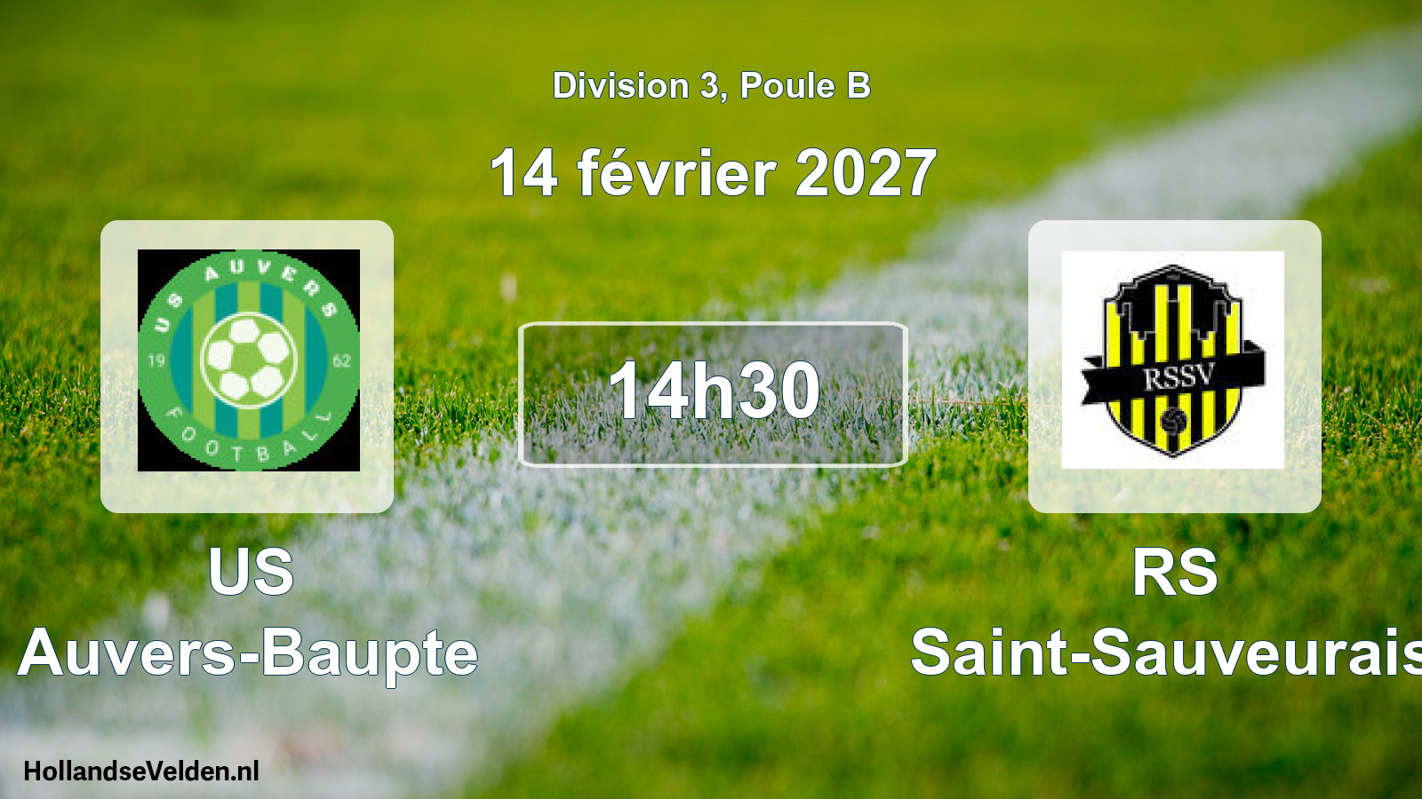 Match programmé: US Auvers-Baupte - RS Saint-Sauveurais (14 février 2027)
