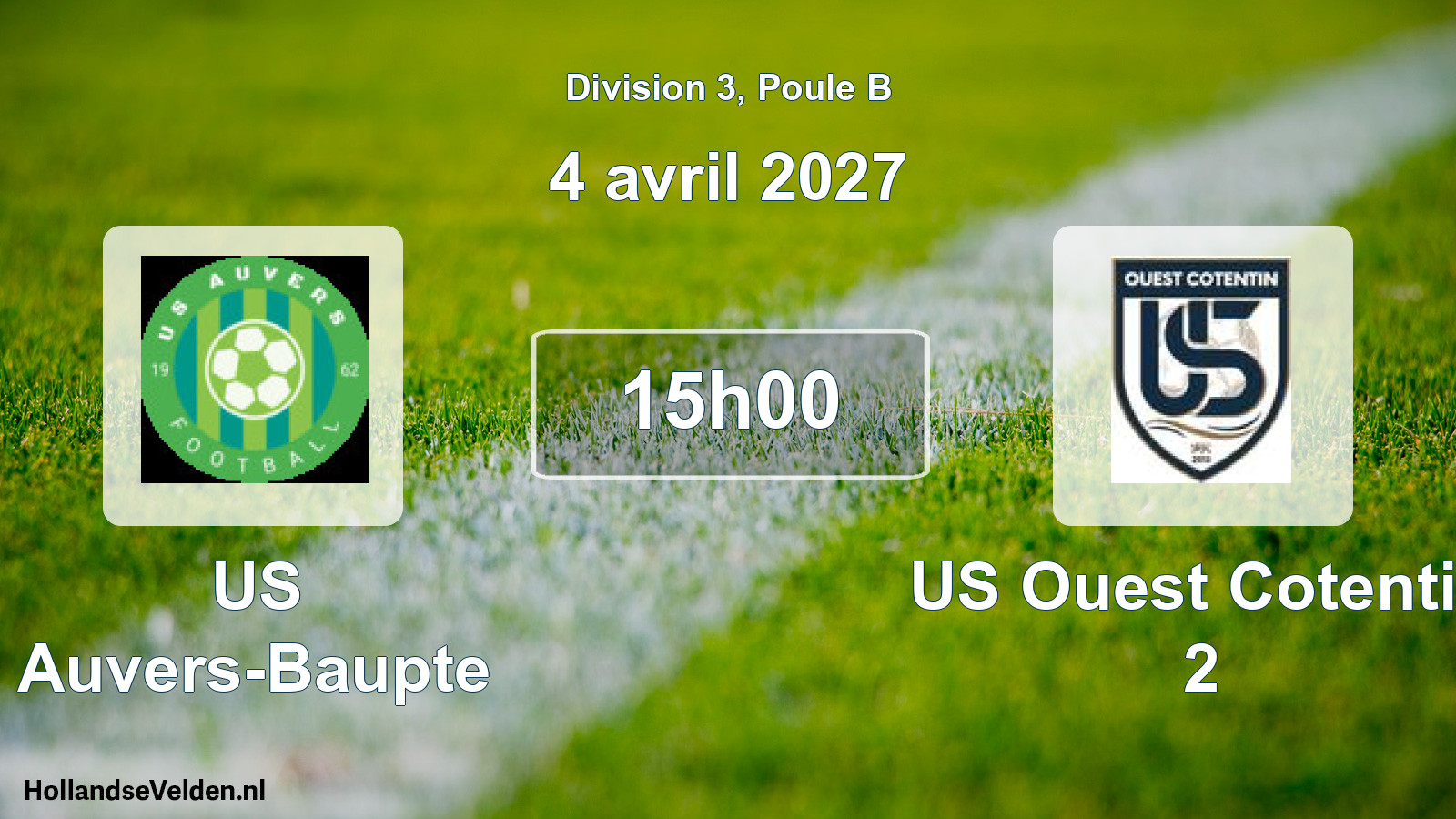 Match programmé: US Auvers-Baupte - US Ouest Cotentin 2 (4 avril 2027)