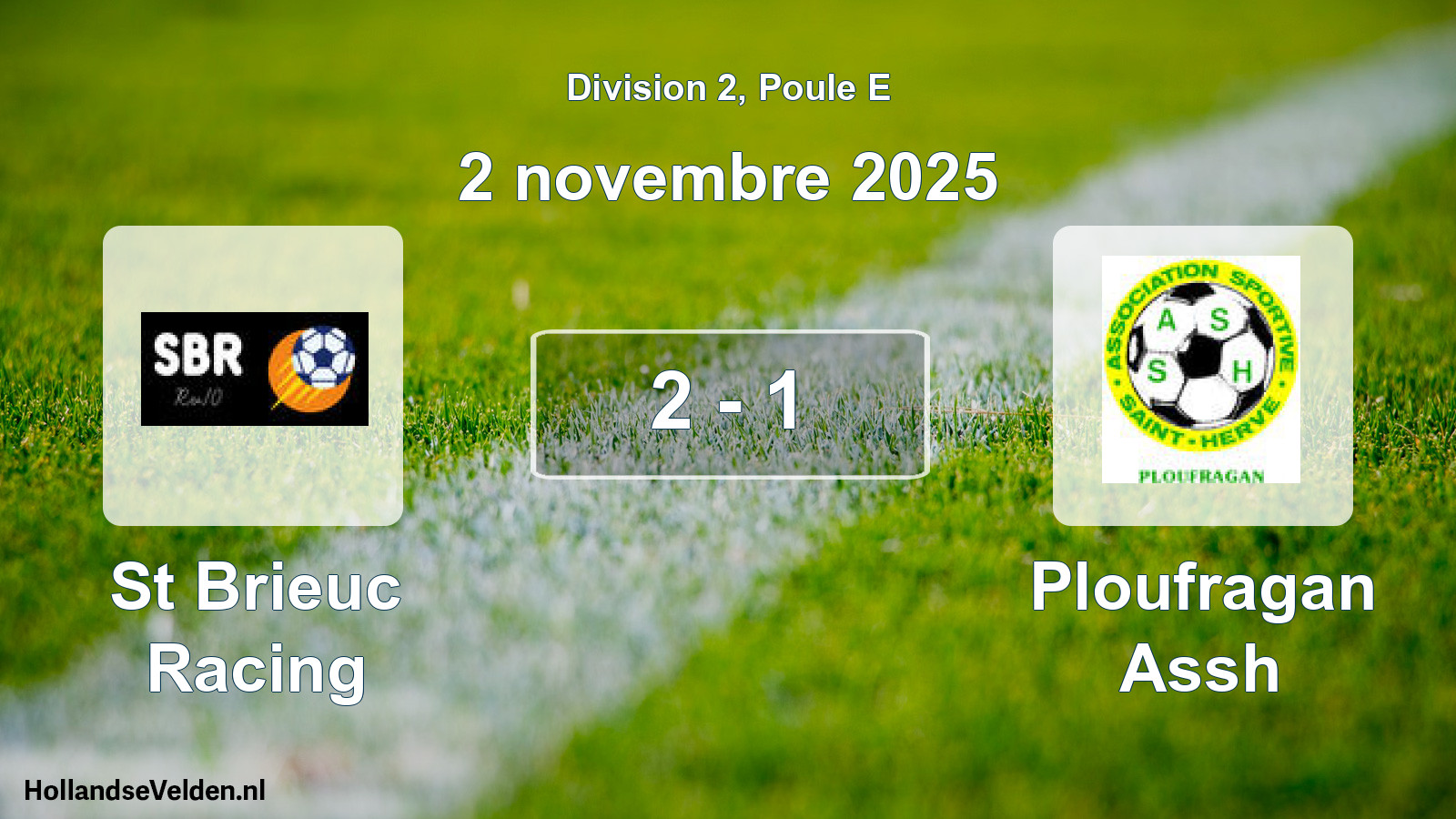 Gespeelde wedstrijd: St Brieuc Racing - Ploufragan Assh 2 - 1 (2 november 2025)