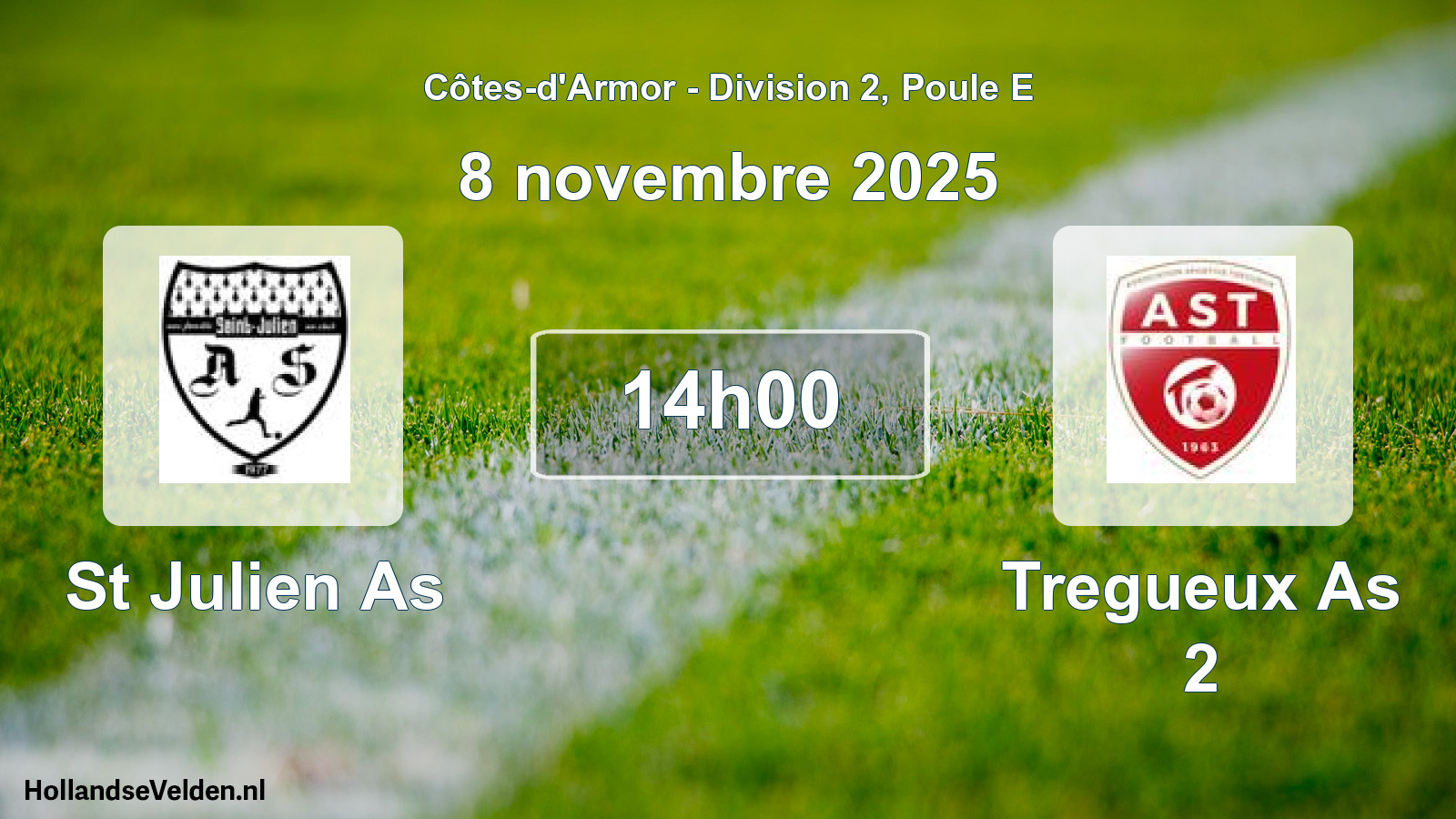 Geplande wedstrijd: St Julien As - Tregueux As 2 (8 novembre 2025)