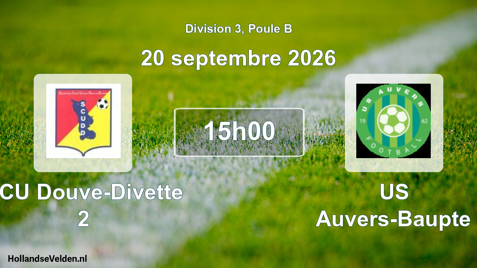 Match programmé: SCU Douve-Divette 2 - US Auvers-Baupte (20 septembre 2026)