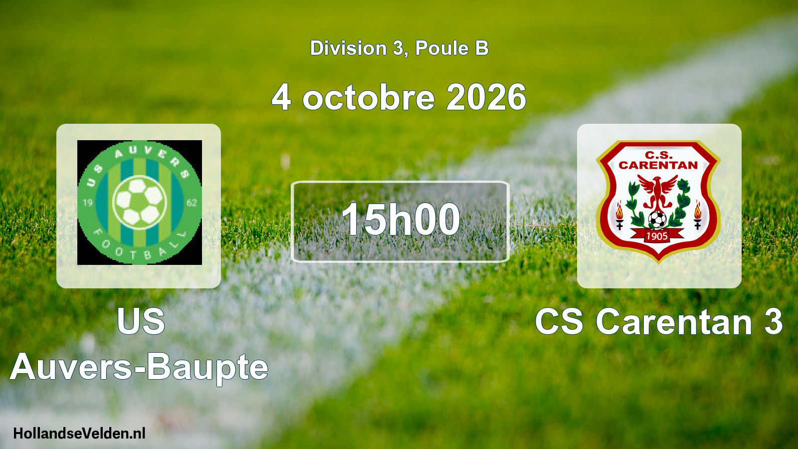Geplande wedstrijd: US Auvers-Baupte - CS Carentan 3 (4 oktober 2026)