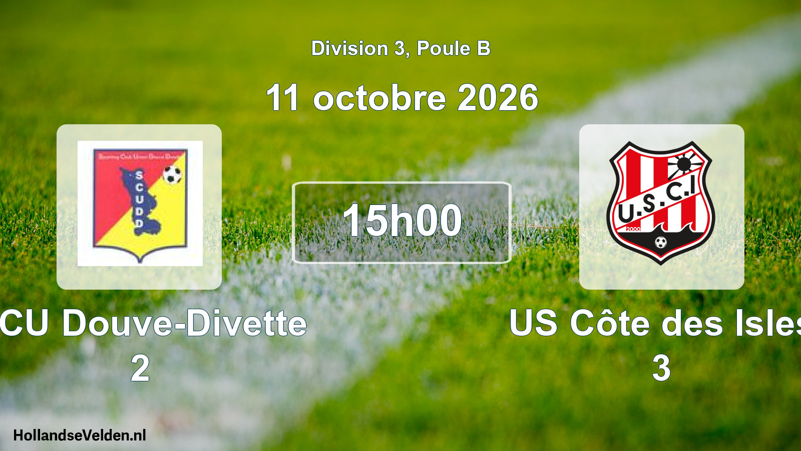 Match programmé: SCU Douve-Divette 2 - US Côte des Isles 3 (11 octobre 2026)
