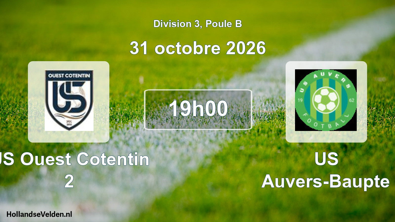 Match programmé: US Ouest Cotentin 2 - US Auvers-Baupte (31 octobre 2026)