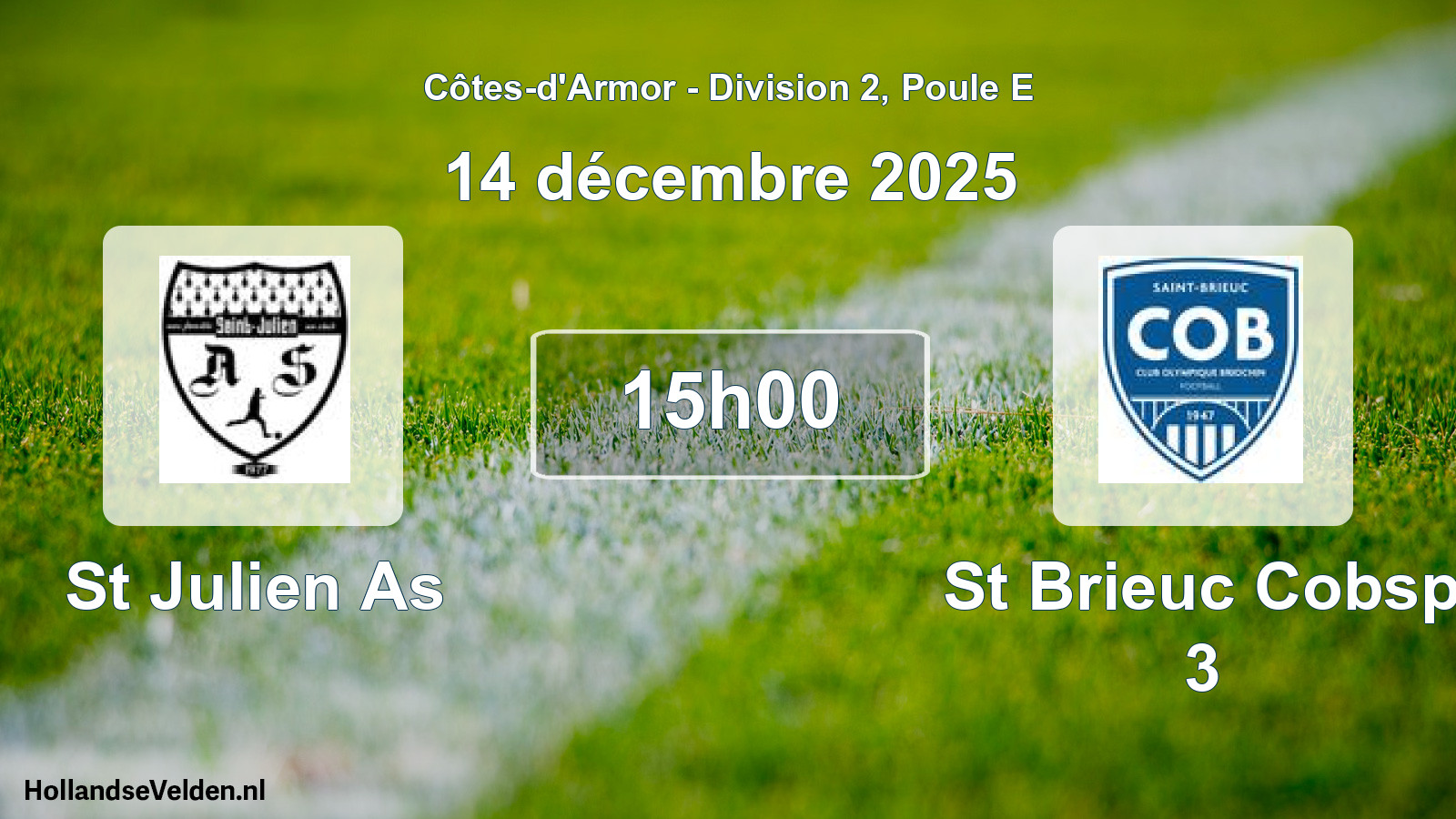Geplande wedstrijd: St Julien As - St Brieuc Cobsp 3 (14 december 2025)
