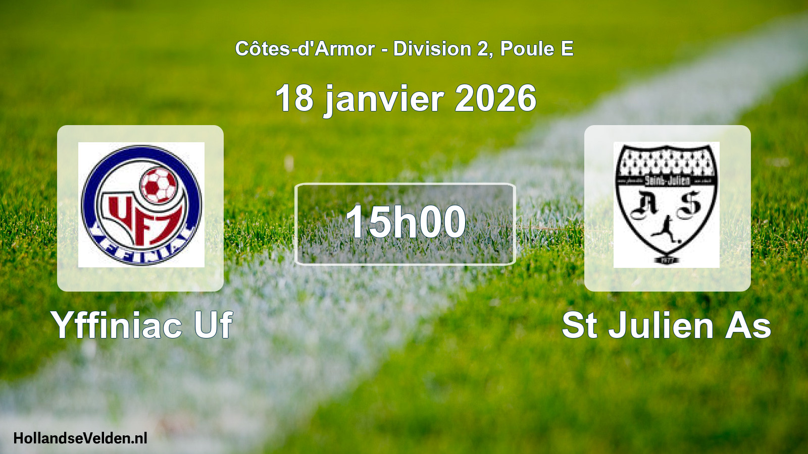 Scheduled Match: Yffiniac Uf - St Julien As (18 January 2026)