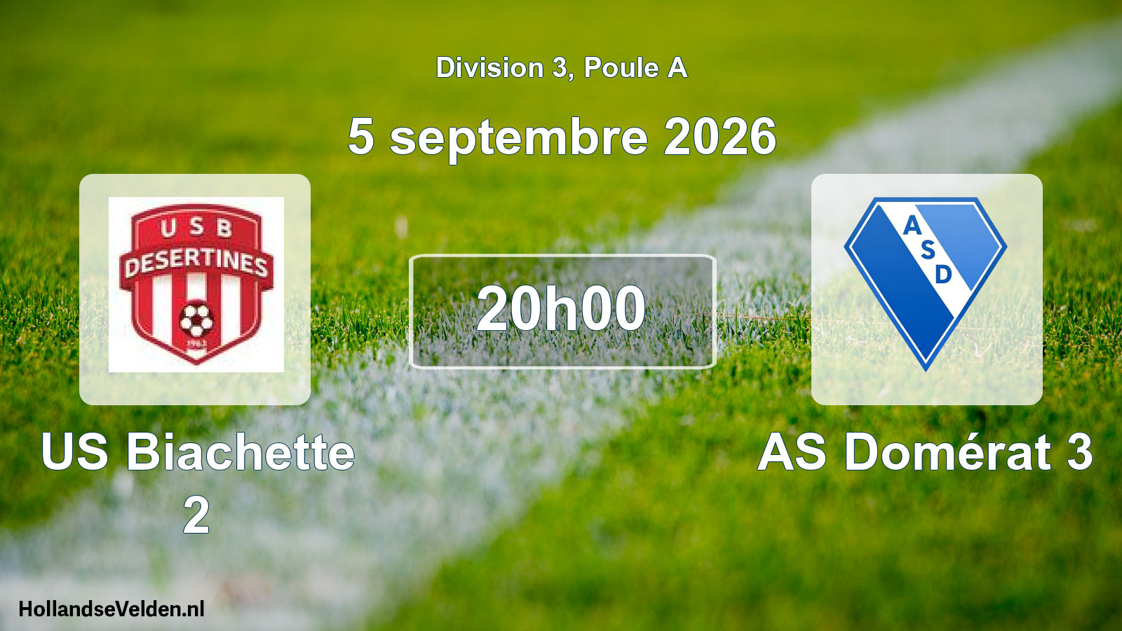 Match programmé: US Biachette 2 - AS Domérat 3 (5 septembre 2026)