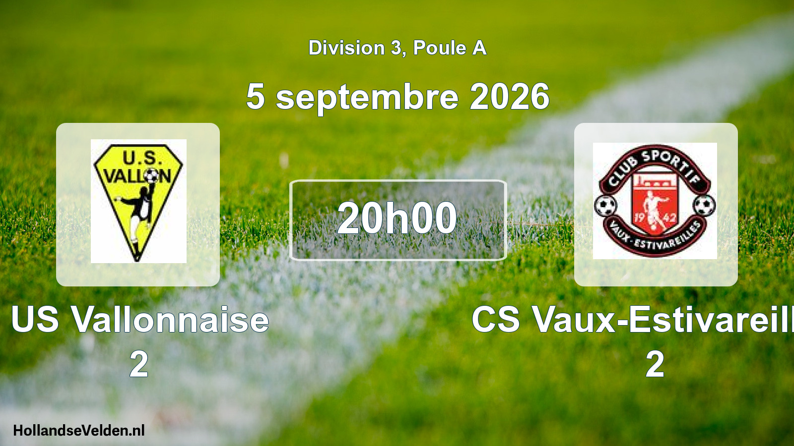 Match programmé: US Vallonnaise 2 - CS Vaux-Estivareilles 2 (5 septembre 2026)
