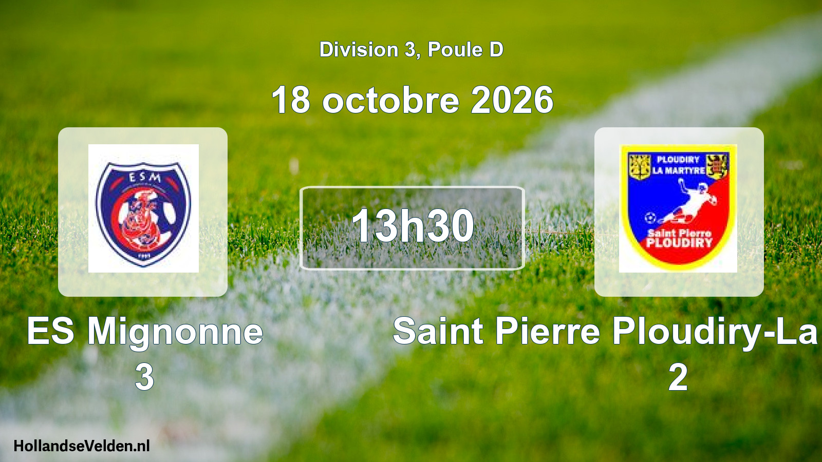 Match programmé: ES Mignonne 3 - Saint Pierre Ploudiry-La Martyre 2 (18 octobre 2026)