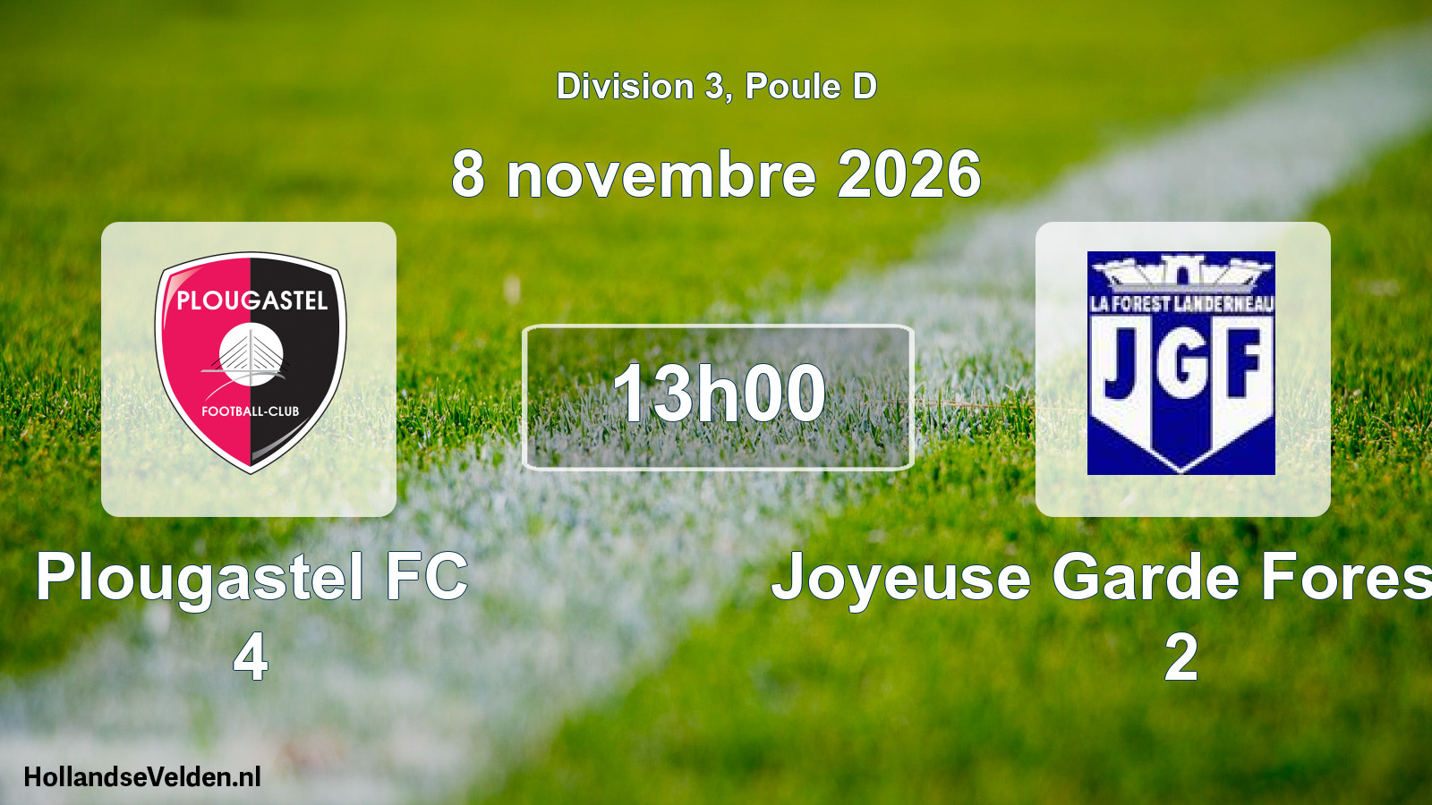 Scheduled Match: Plougastel FC 4 - Joyeuse Garde Forestoise 2 (8 November 2026)