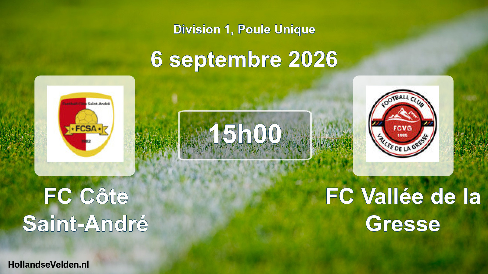 Scheduled Match: FC Côte Saint-André - FC Vallée de la Gresse (6 September 2026)