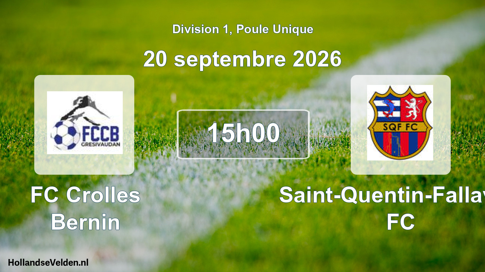 Scheduled Match: FC Crolles Bernin - Saint-Quentin-Fallavier FC (20 September 2026)