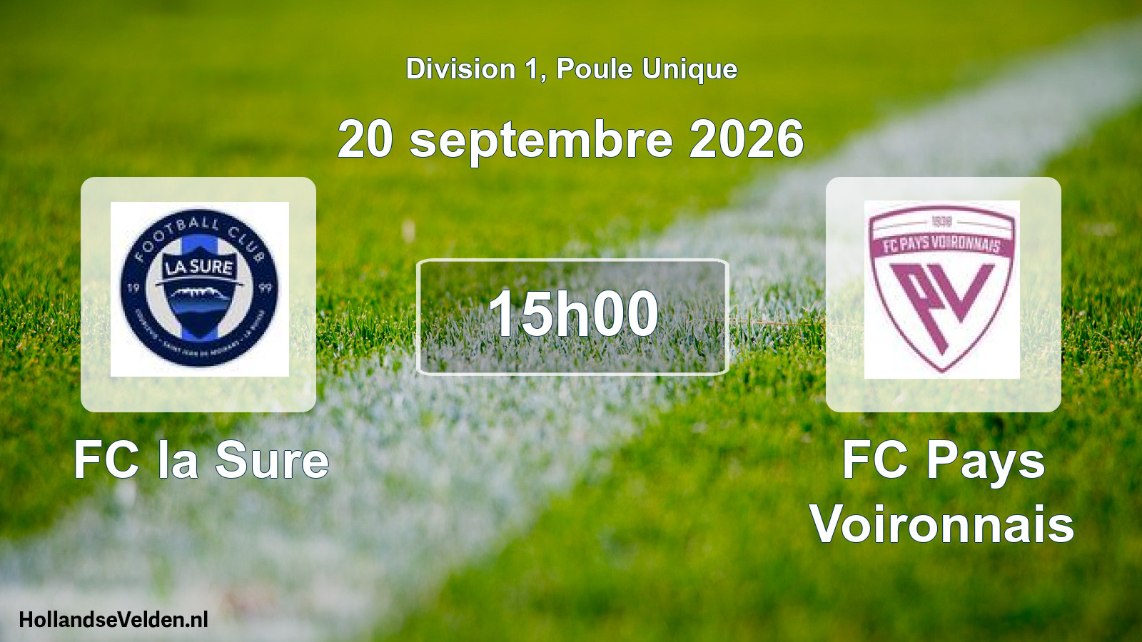Scheduled Match: FC la Sure - FC Pays Voironnais (20 September 2026)