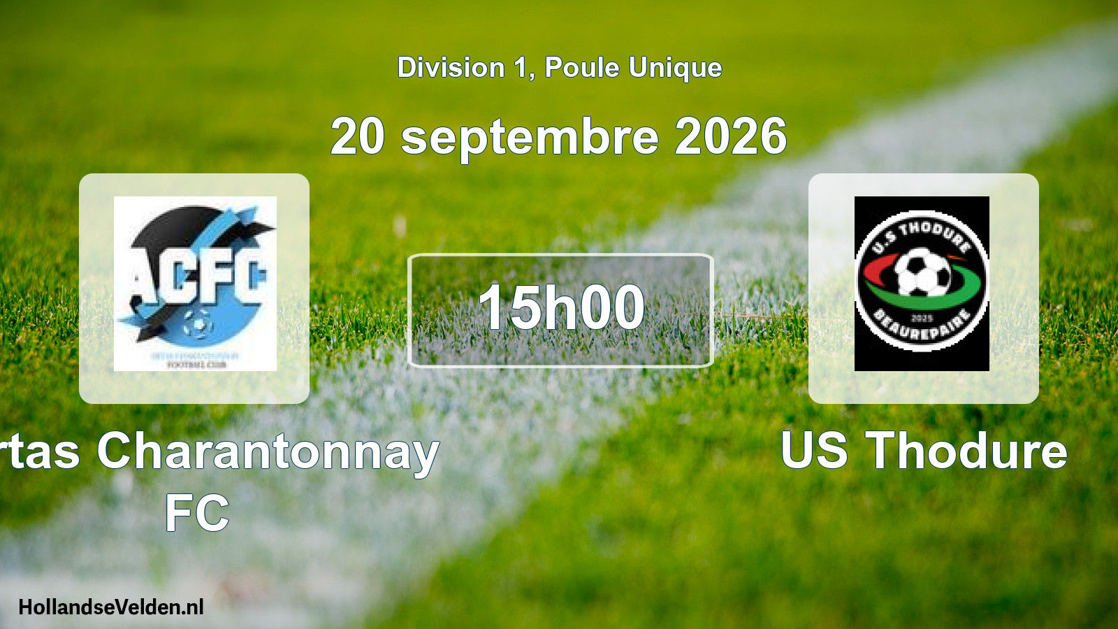 Scheduled Match: Artas Charantonnay FC - US Thodure (20 September 2026)