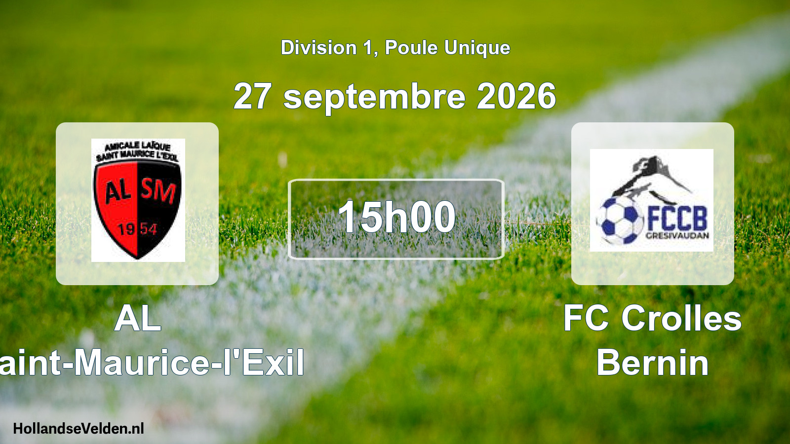 Scheduled Match: AL Saint-Maurice-l'Exil - FC Crolles Bernin (27 September 2026)