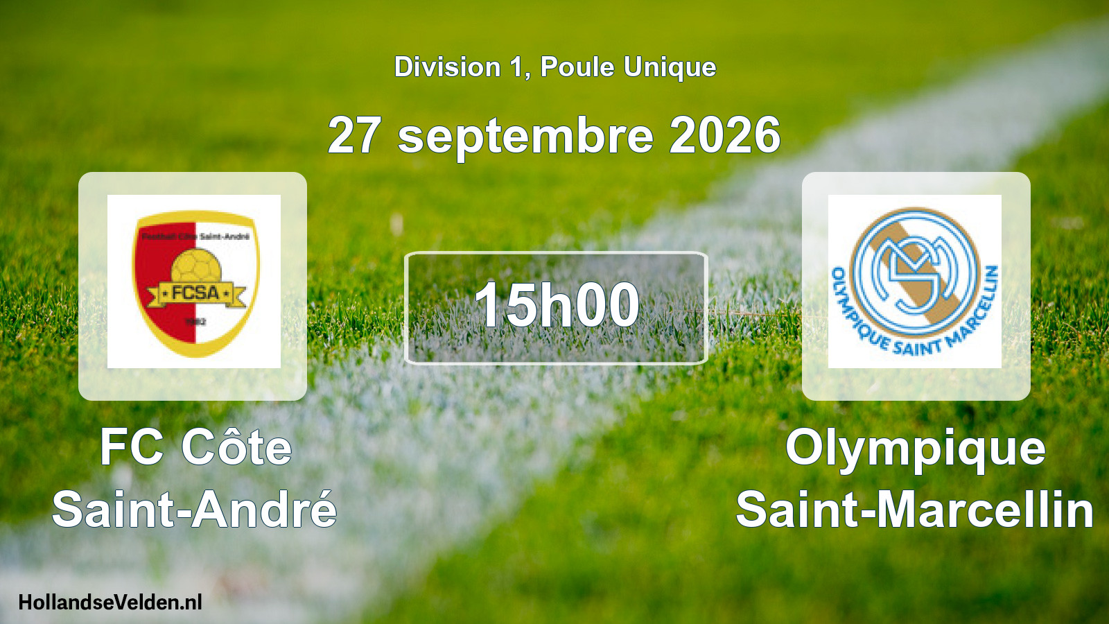 Scheduled Match: FC Côte Saint-André - Olympique Saint-Marcellin (27 September 2026)
