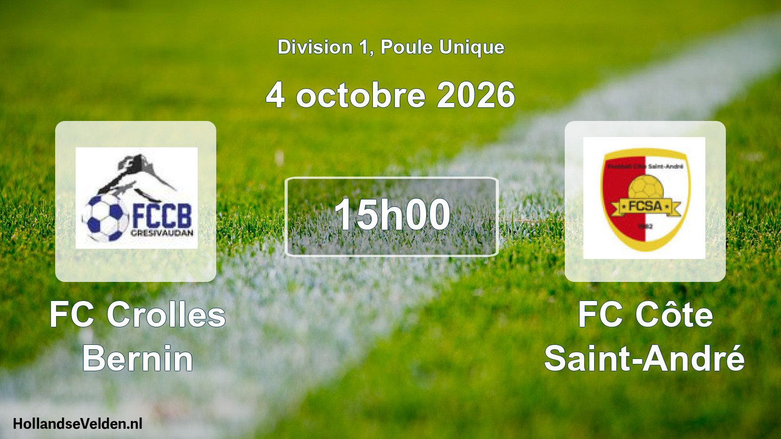 Scheduled Match: FC Crolles Bernin - FC Côte Saint-André (4 October 2026)