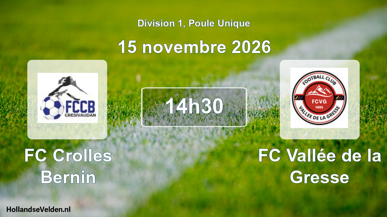 Scheduled Match: FC Crolles Bernin - FC Vallée de la Gresse (15 November 2026)