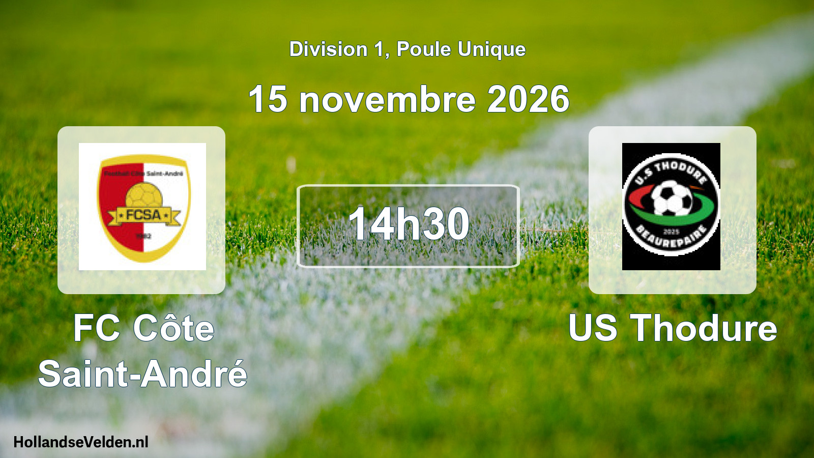Scheduled Match: FC Côte Saint-André - US Thodure (15 November 2026)