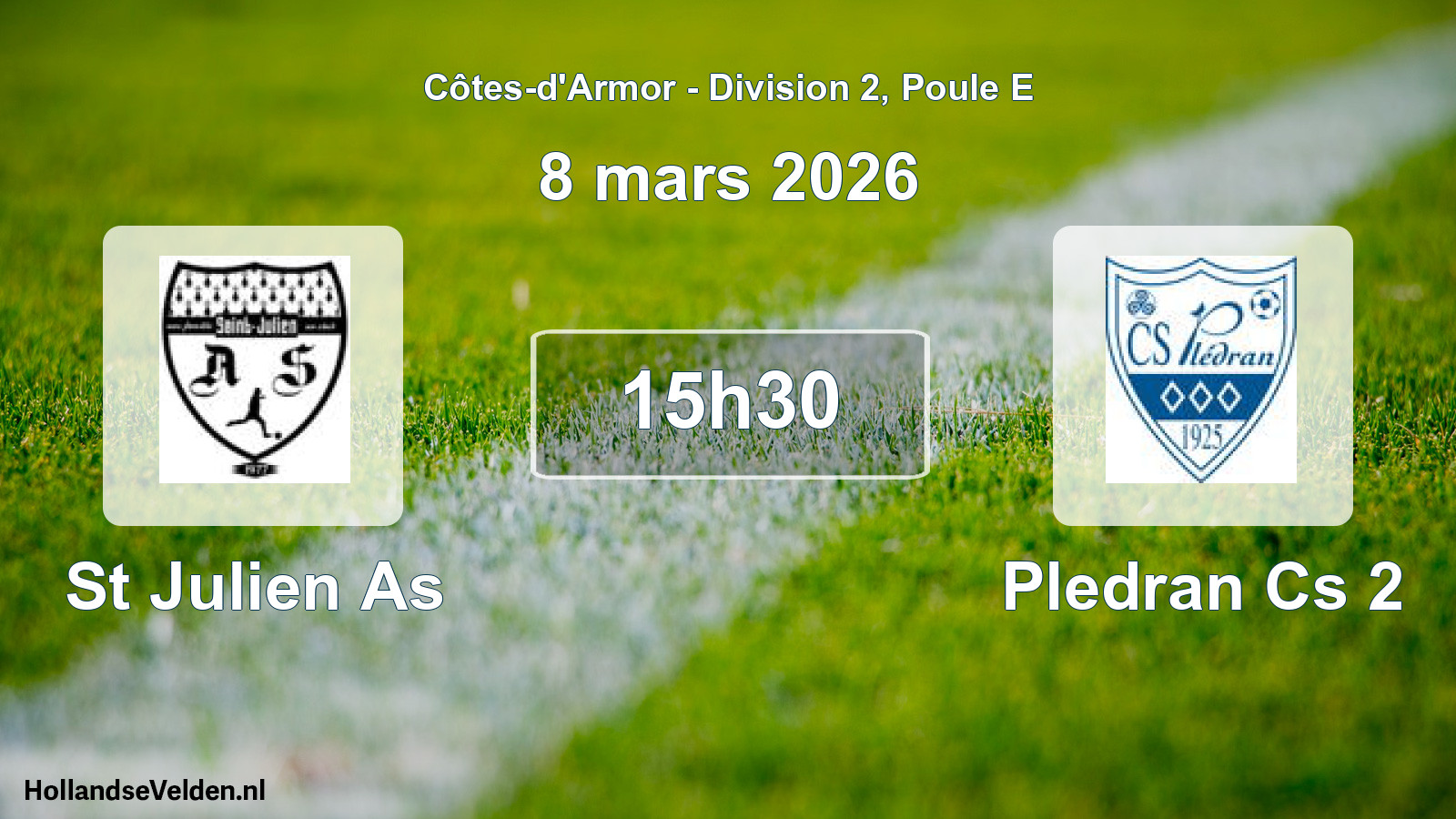 Geplande wedstrijd: St Julien As - Pledran Cs 2 (8 maart 2026)