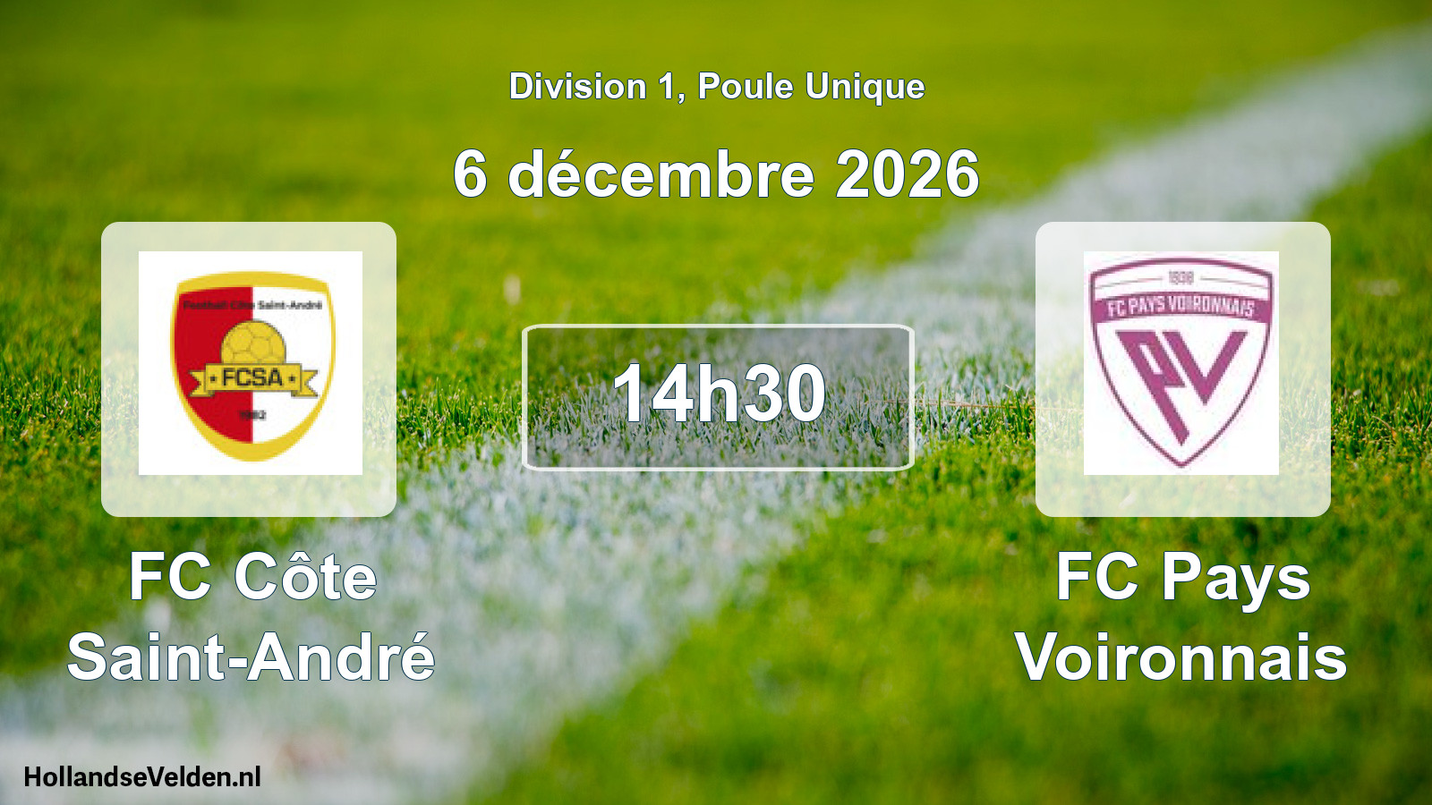 Scheduled Match: FC Côte Saint-André - FC Pays Voironnais (6 December 2026)