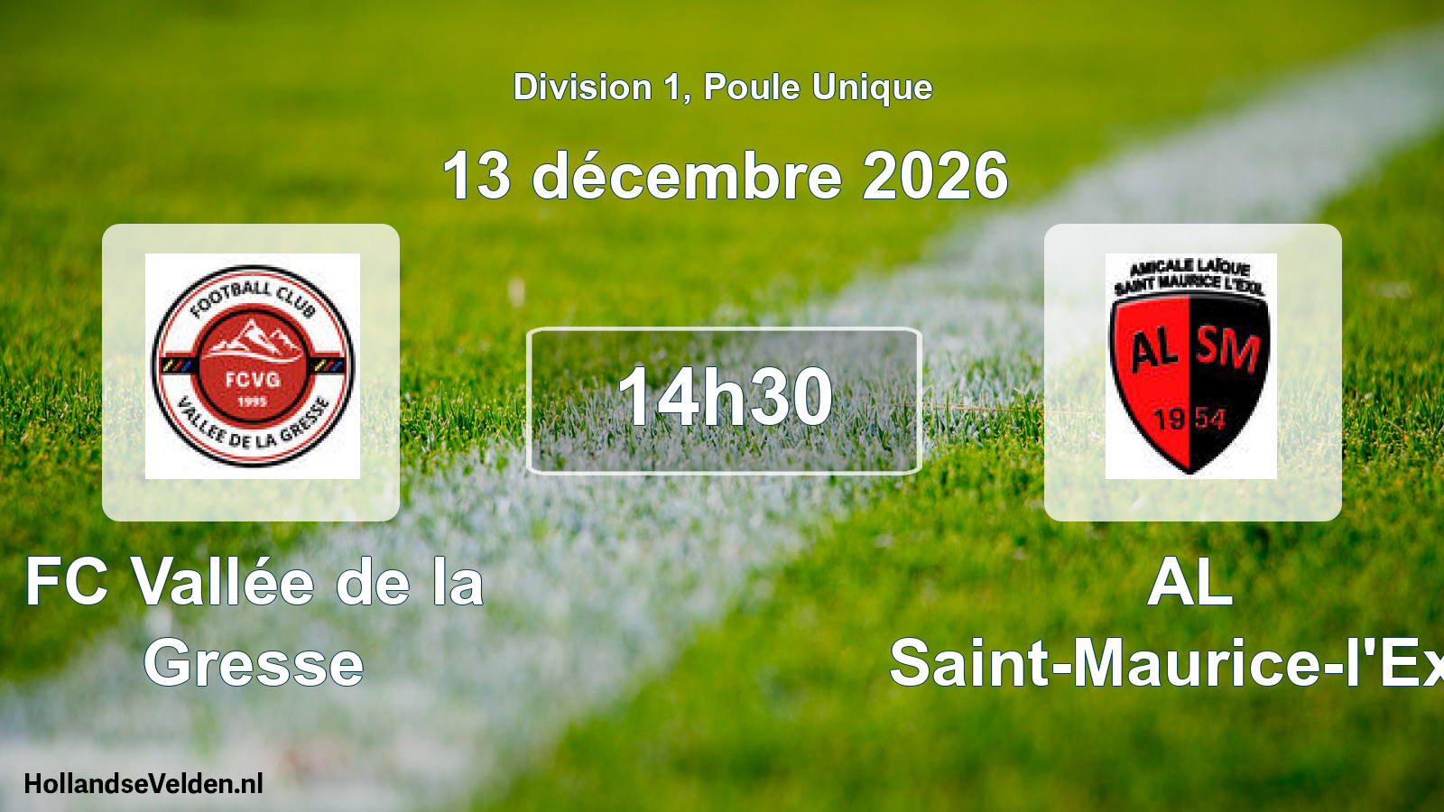 Scheduled Match: FC Vallée de la Gresse - AL Saint-Maurice-l'Exil (13 December 2026)