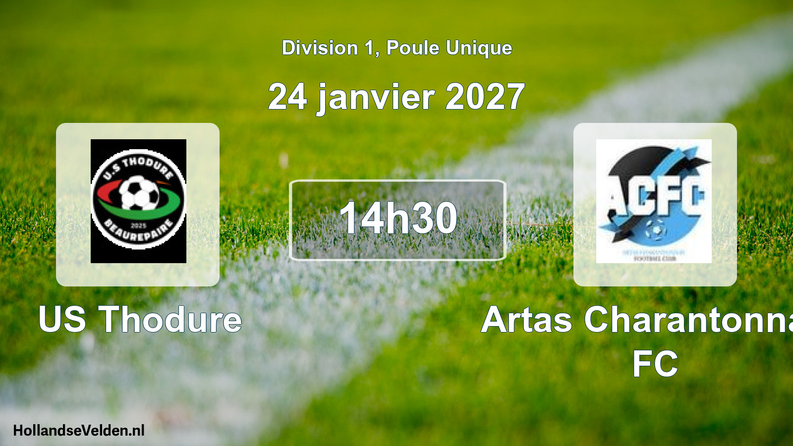 Scheduled Match: US Thodure - Artas Charantonnay FC (24 January 2027)