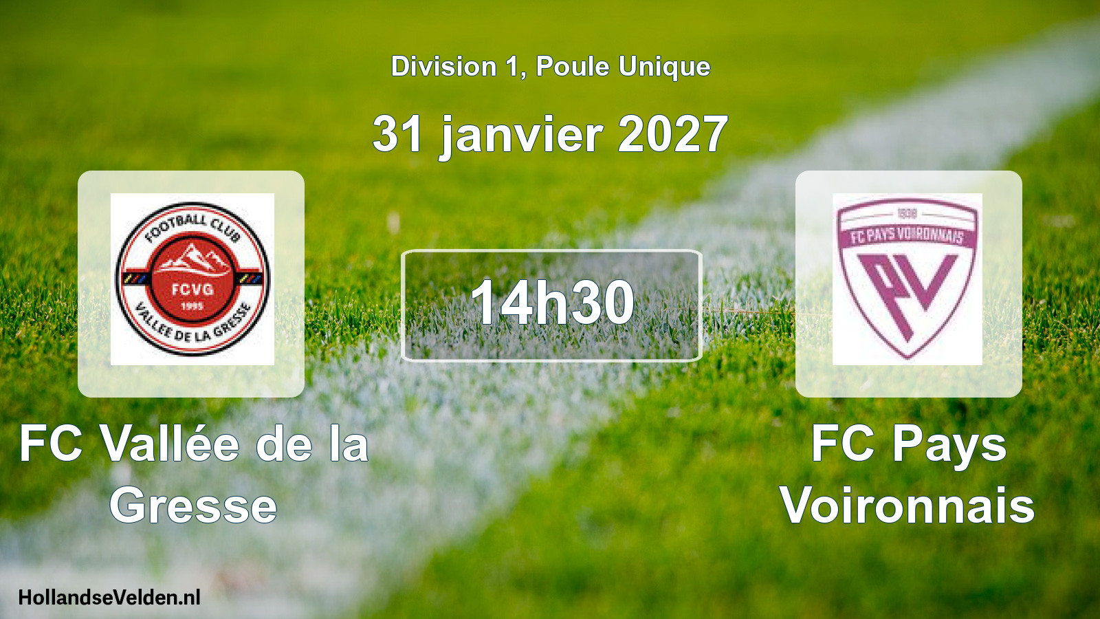 Scheduled Match: FC Vallée de la Gresse - FC Pays Voironnais (31 January 2027)
