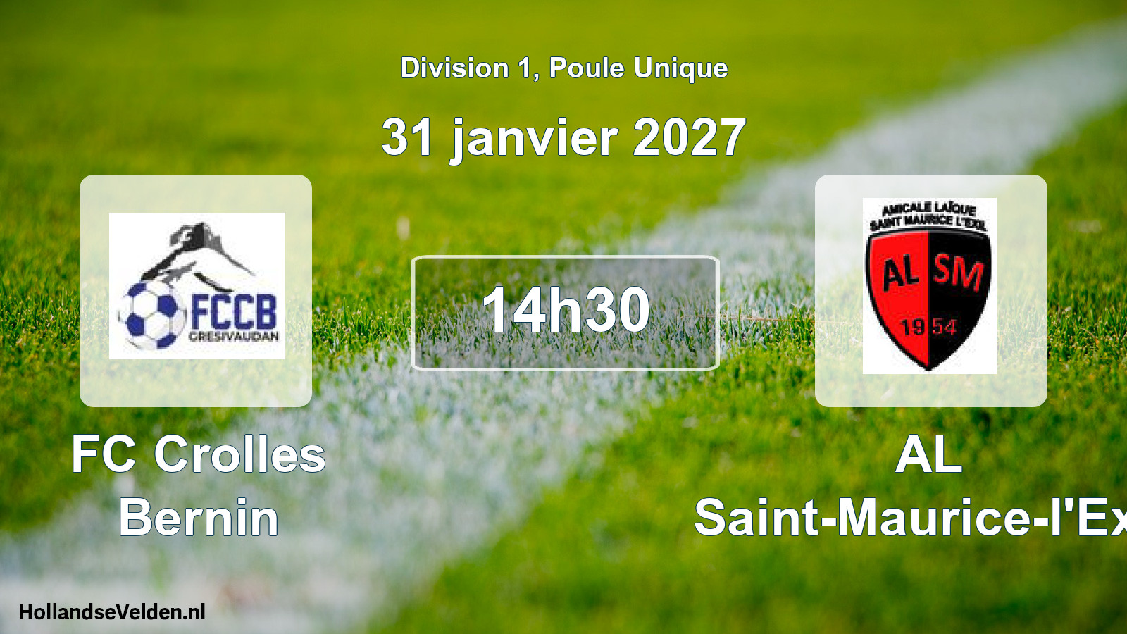 Scheduled Match: FC Crolles Bernin - AL Saint-Maurice-l'Exil (31 January 2027)