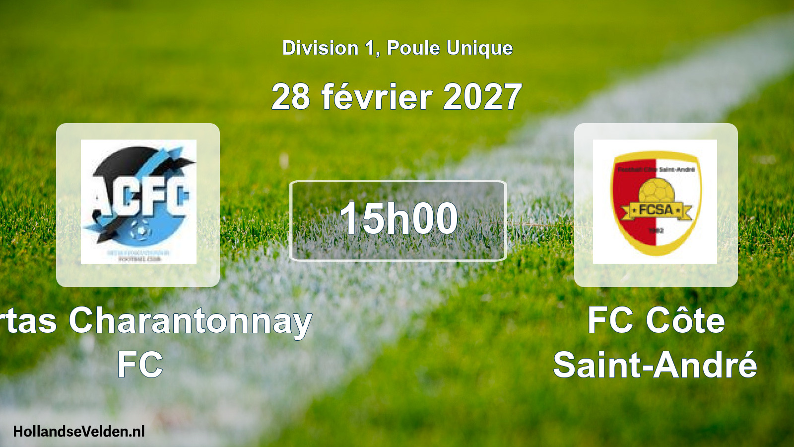 Scheduled Match: Artas Charantonnay FC - FC Côte Saint-André (28 February 2027)