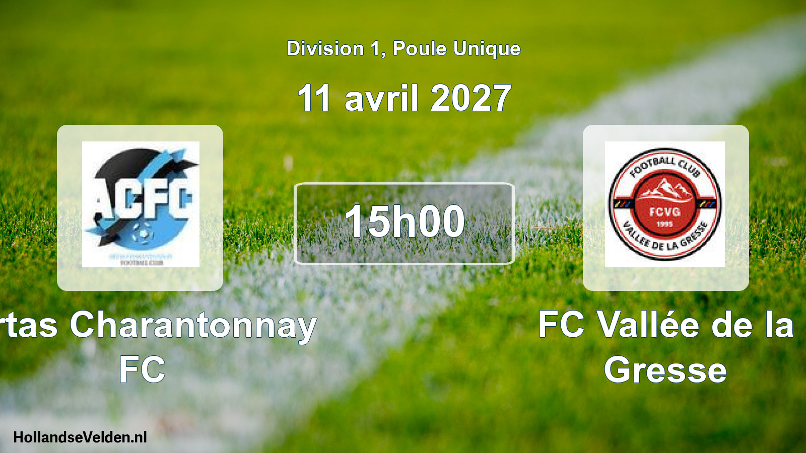 Scheduled Match: Artas Charantonnay FC - FC Vallée de la Gresse (11 April 2027)