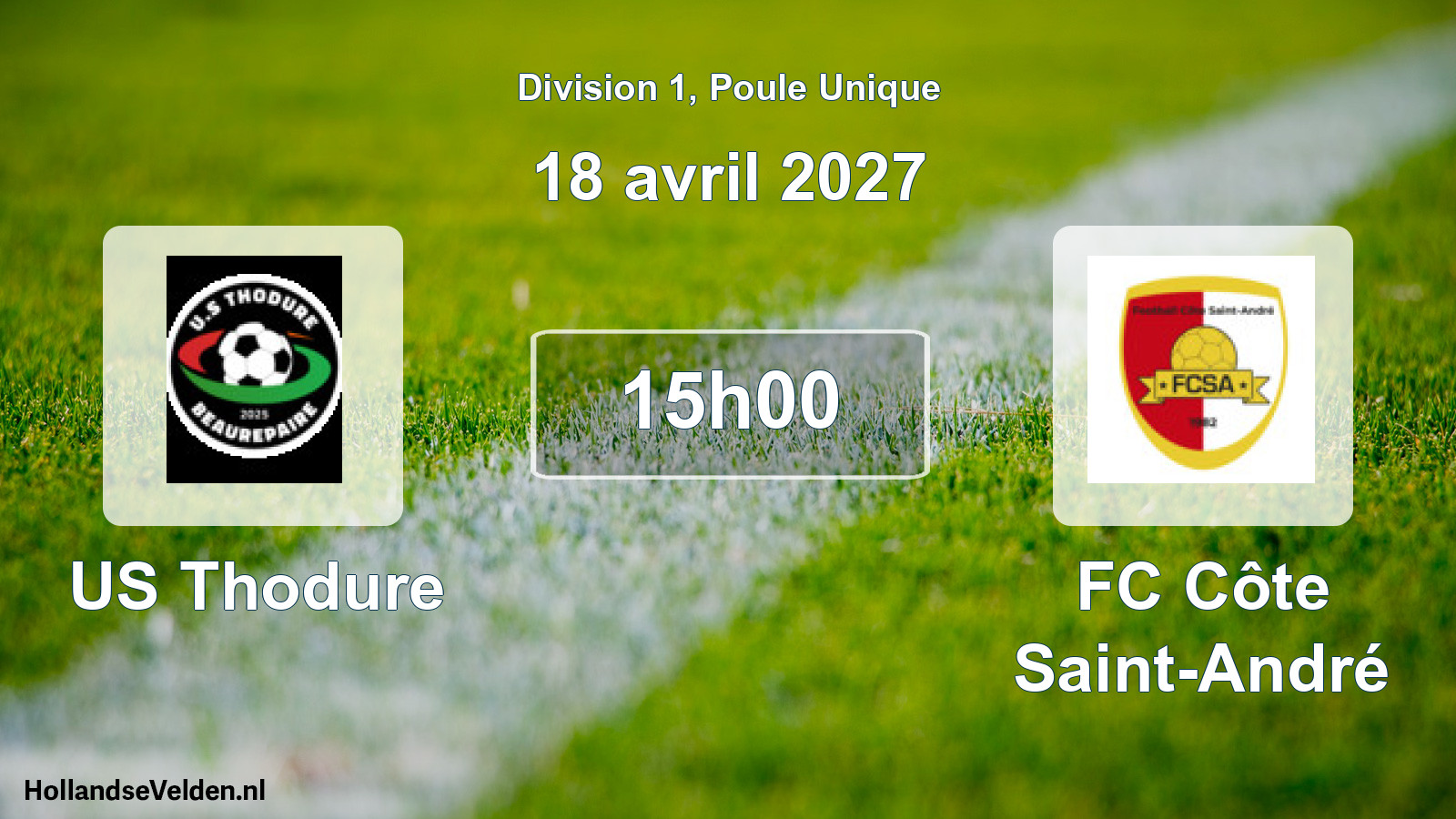 Geplande wedstrijd: US Thodure - FC Côte Saint-André (18 april 2027)