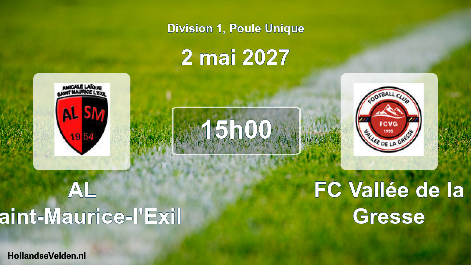 Scheduled Match: AL Saint-Maurice-l'Exil - FC Vallée de la Gresse (2 May 2027)