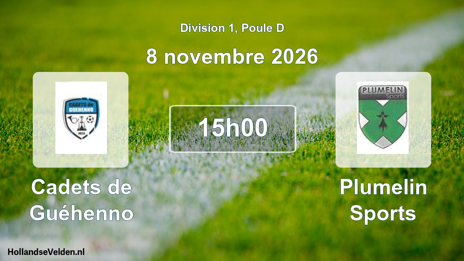 Geplande wedstrijd: Cadets de Guéhenno - Plumelin Sports (8 november 2026)