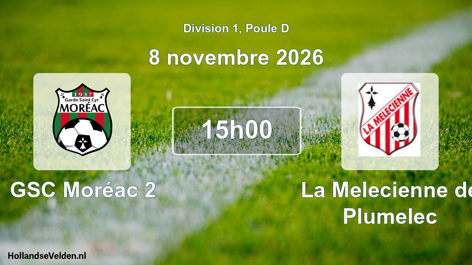 Match programmé: GSC Moréac 2 - La Melecienne de Plumelec (8 novembre 2026)