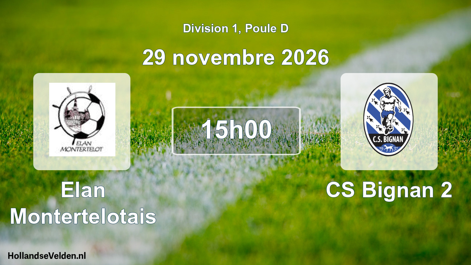 Match programmé: Elan Montertelotais - CS Bignan 2 (29 novembre 2026)